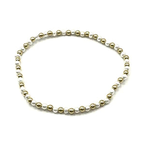 Erin Gray | 3MM Montauk 14K Gold And Pearl Bead Bracelet