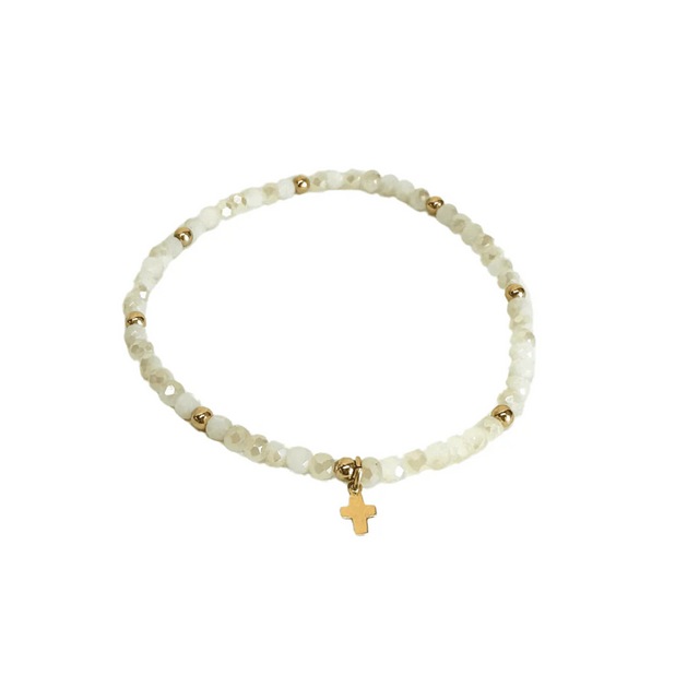 Erin Gray | Luxe Cross Bracelet in Winter White