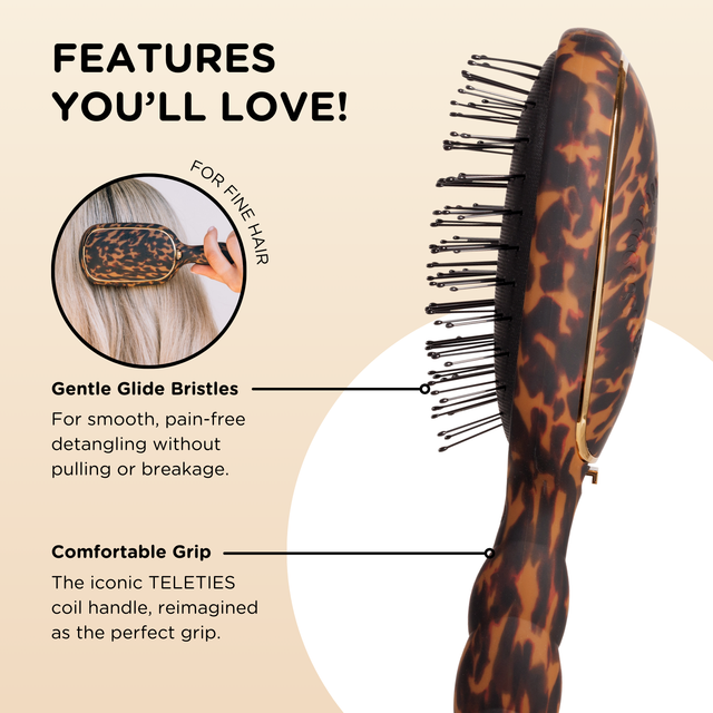 Teleties | Detangler Hair Brush for Fine Hair - Tortoise