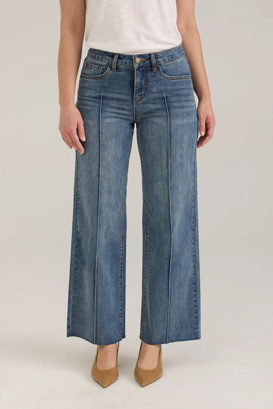 Olivia Wide Ankle Denim in Vintage Wash
