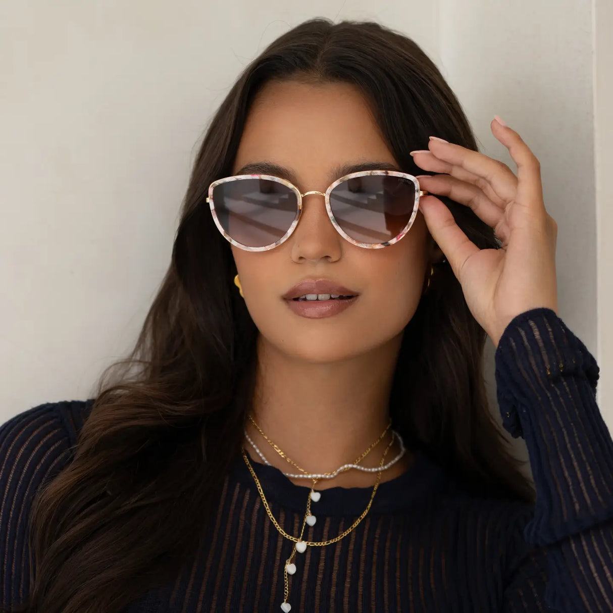 Freyrs | Luna Acetate Womens Cat Eye Sunglasses - Rose Tortoise