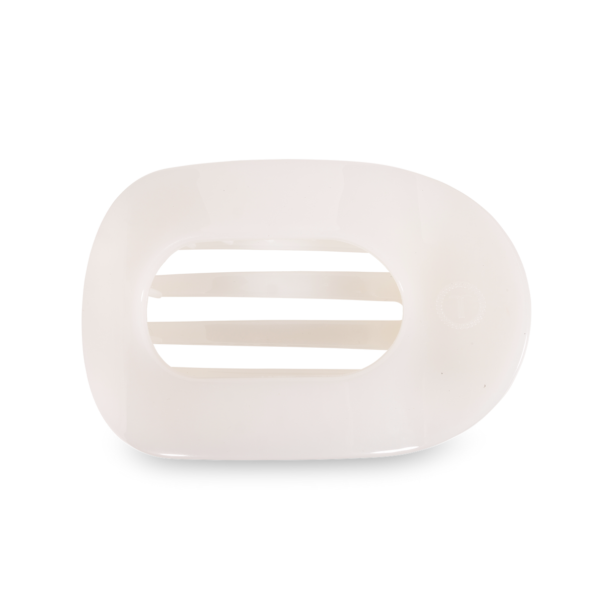 Teleties | Round Flat Hair Clip | Large | Coconut White