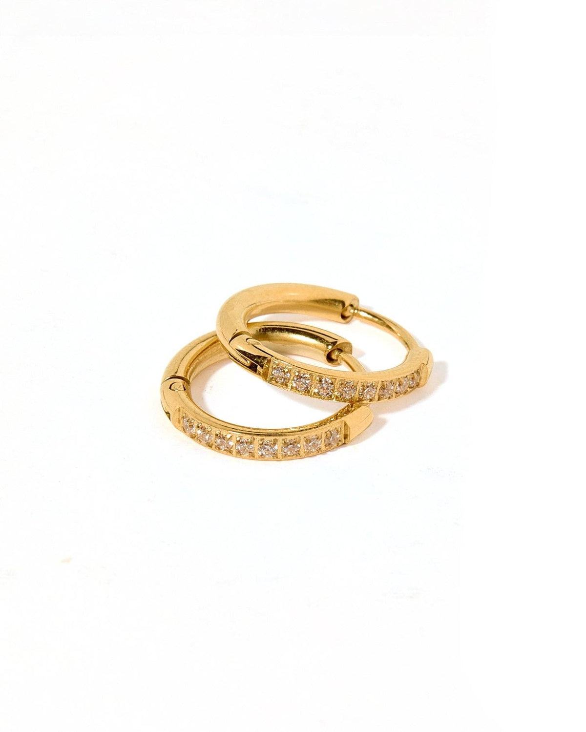 LINNY CO | Huggie Earrings - Scarlett Hoop Gold 12mm CZ