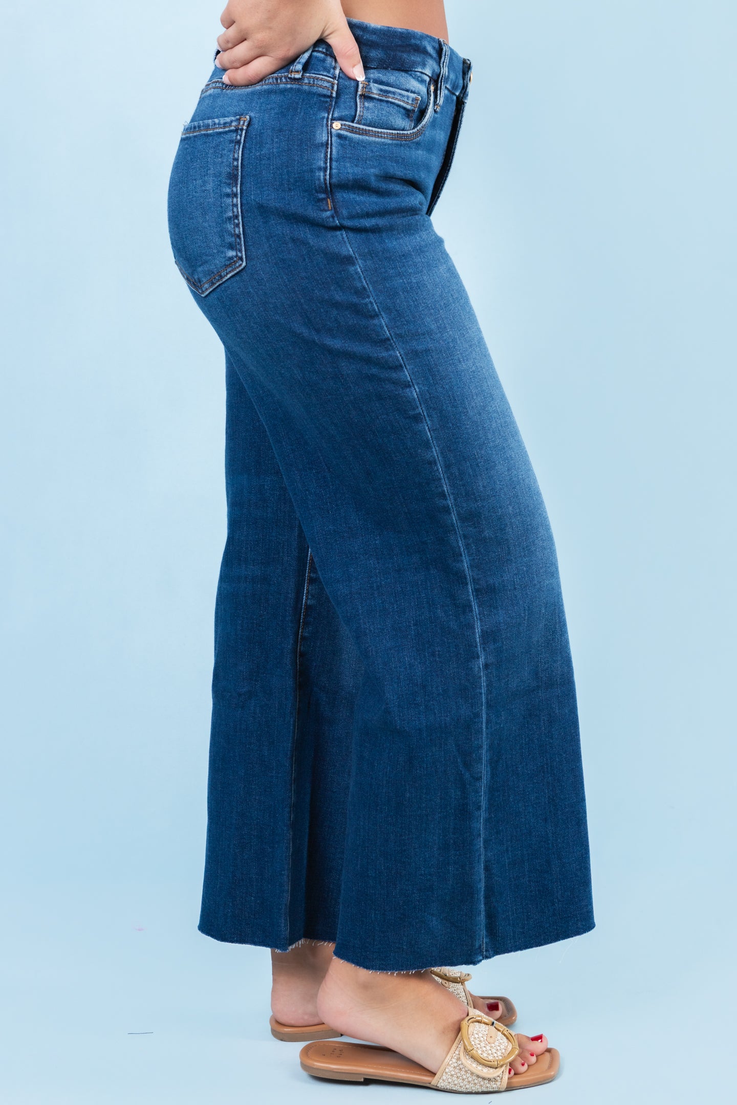 Kut from the Kloth | Meg High Rise Wide Leg with Raw Hem