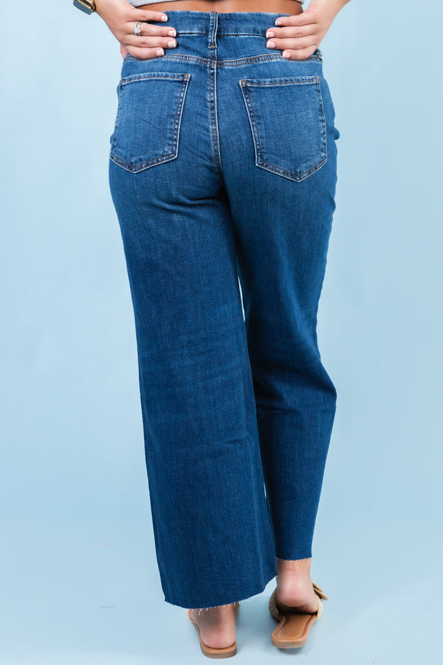 Kut from the Kloth | Meg High Rise Wide Leg with Raw Hem