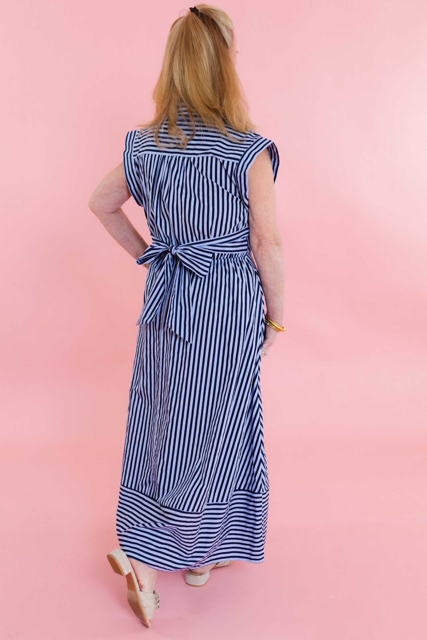 Blue Harbor Striped Cotton Midi