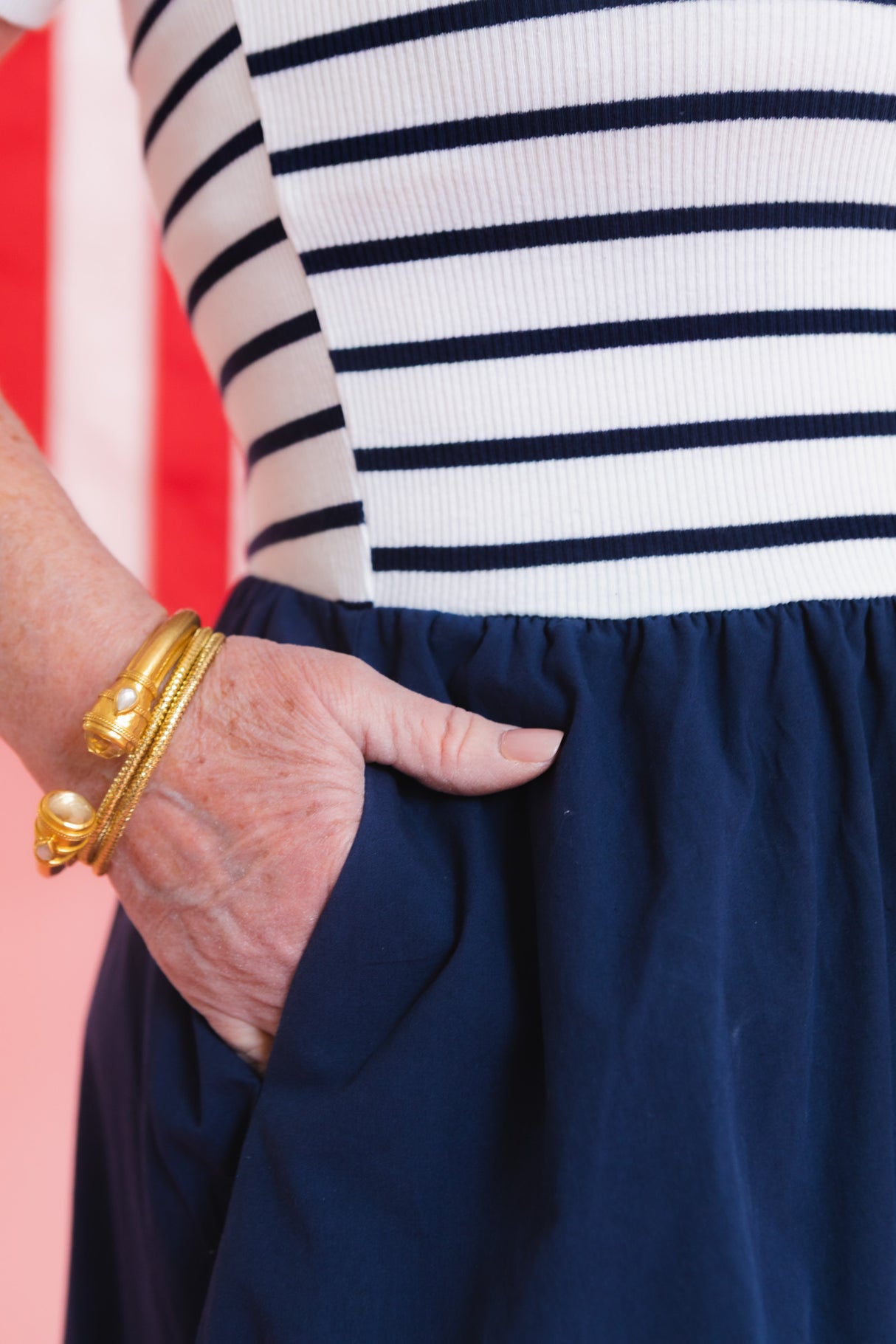 The Sail Away Striped Midi Dress