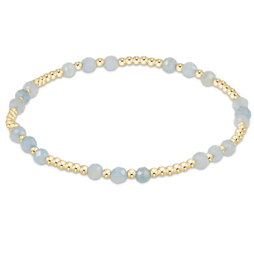 Enewton | Gemstone Gold Joy Pattern 3mm Bead Bracelet - Aquamarine