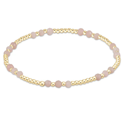 Enewton | Gemstone Gold Joy Pattern 3mm Bead Bracelet - Pink Opal