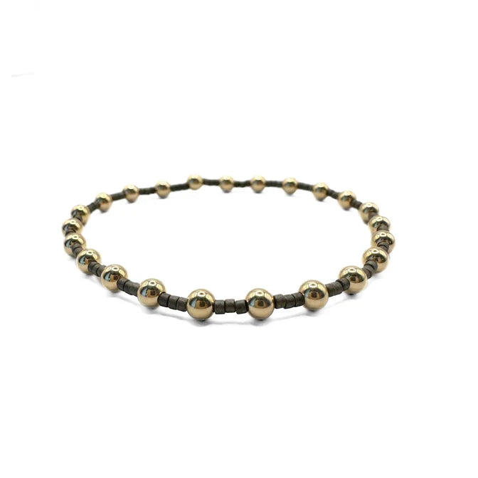 Erin Gray | 4mm Newport Gold-Filled Waterproof Bracelet - Graphite