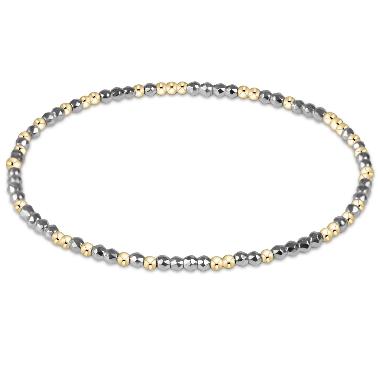 Enewton | Hope Unwritten Bright Silver Faceted Hematite 2mm bead bracelet