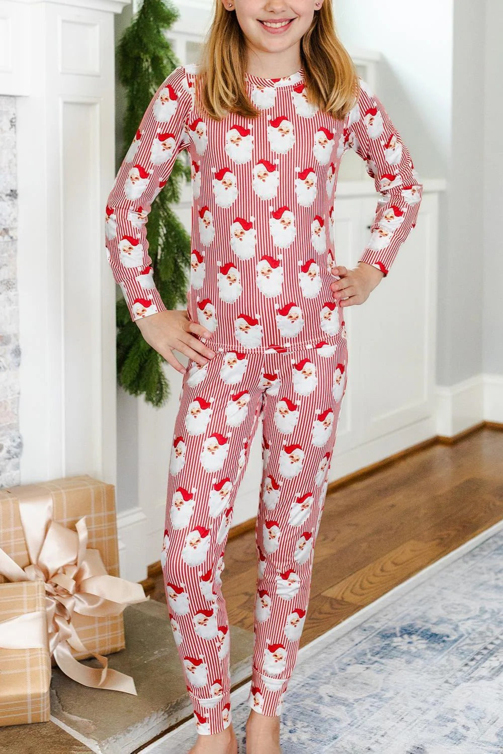 Mary Square | Kids Pajama Set- Santa Baby Red