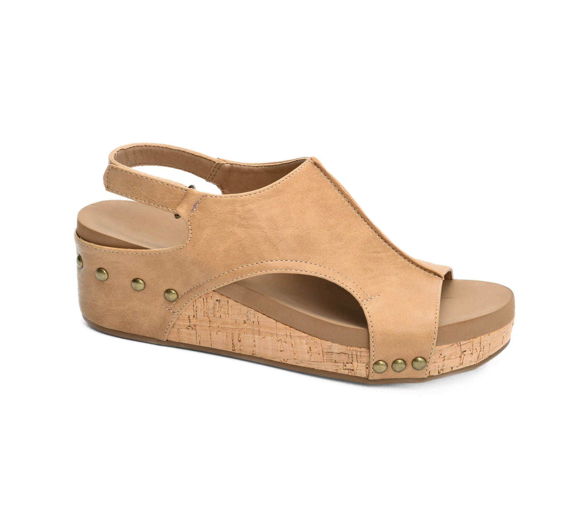 Corky's | Volta II Wedge Sandal in Caramel Smooth