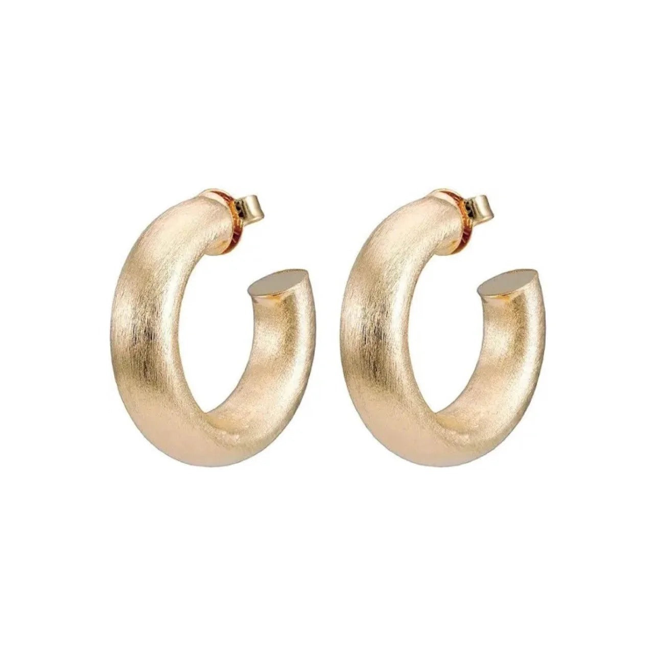 Sheila Fajl | Small Chantal Hoops- Brushed Champagne 18K Gold Plated