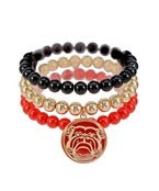 Game Day Bulldog Charm Bracelet Stack