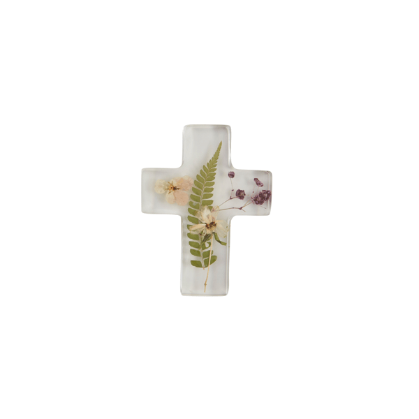 Mudpie | Dried Flower And Fern Resin Cross