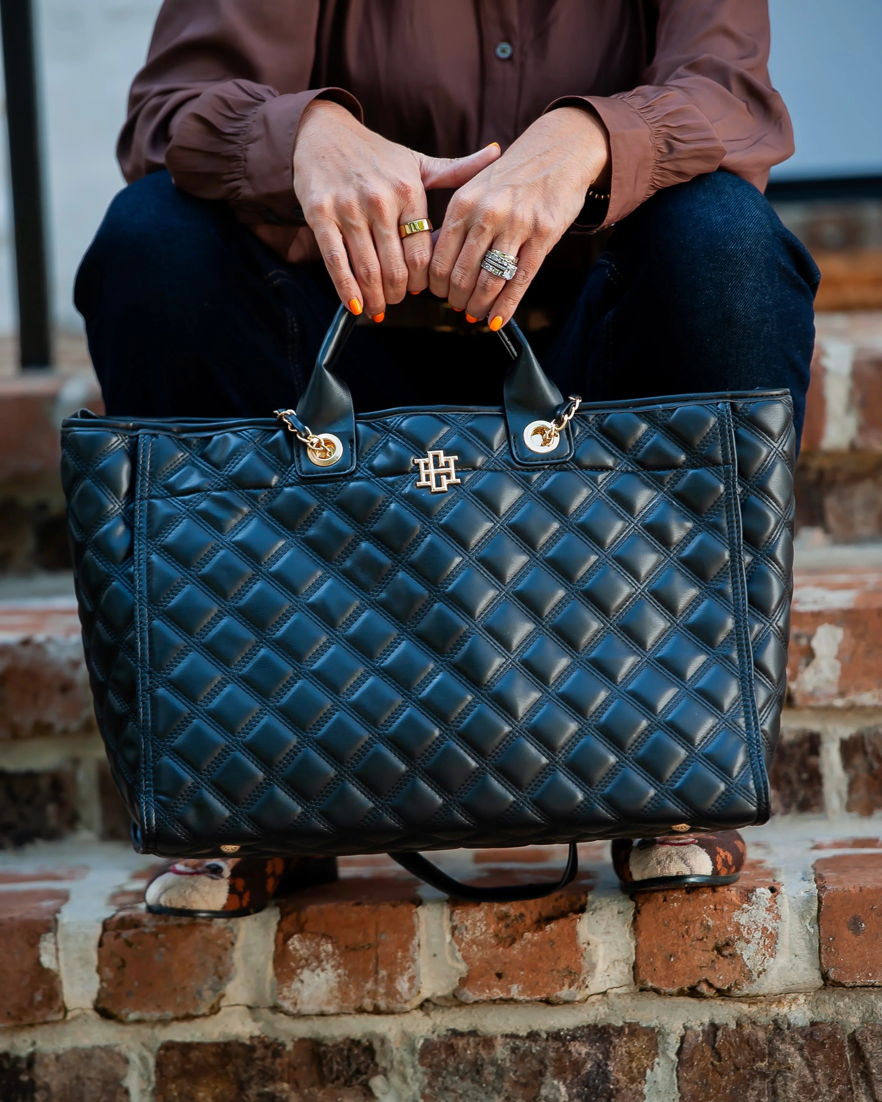 Caroline Hill | Melissa Tote Bag- Black DQ