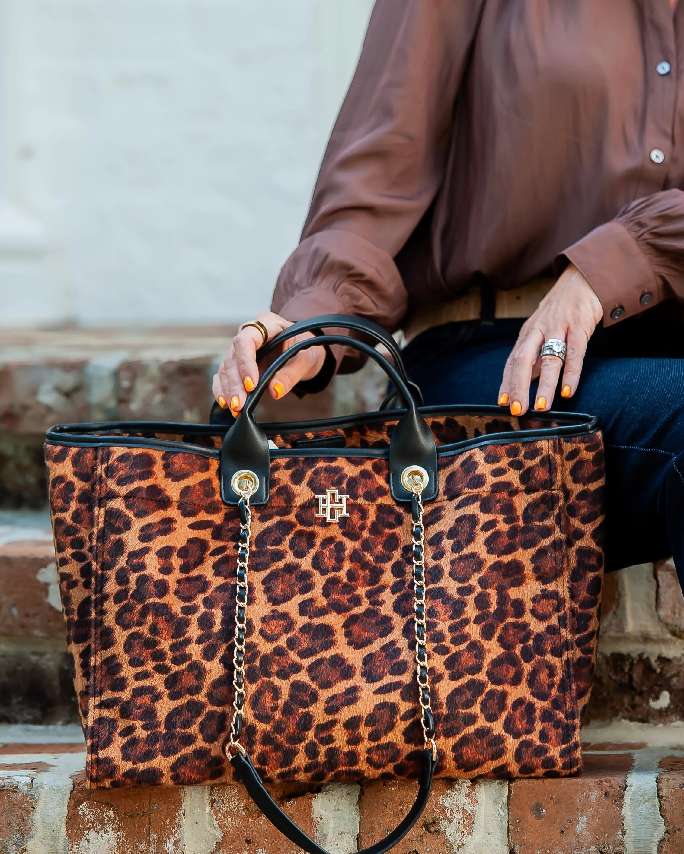 Caroline Hill | Melissa Tote Bag- Spotted Saddle