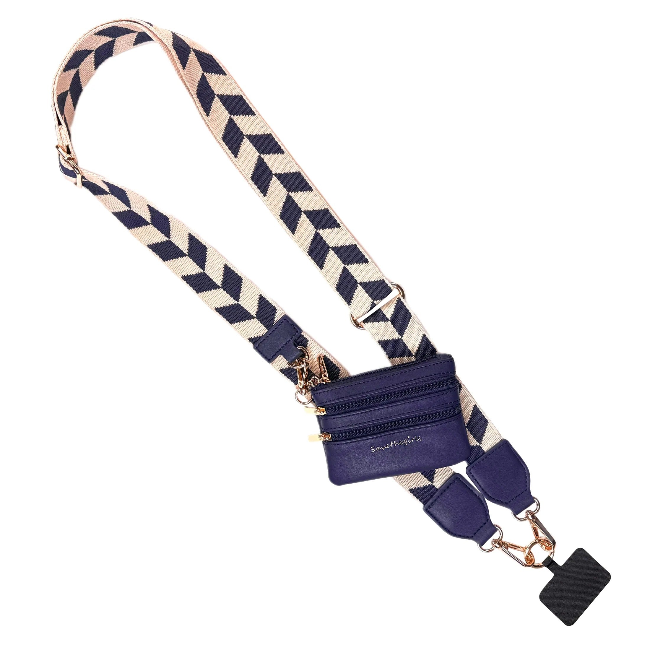 Save The Girls | Clip & Go Strap w/Zippered Pouch Chevron