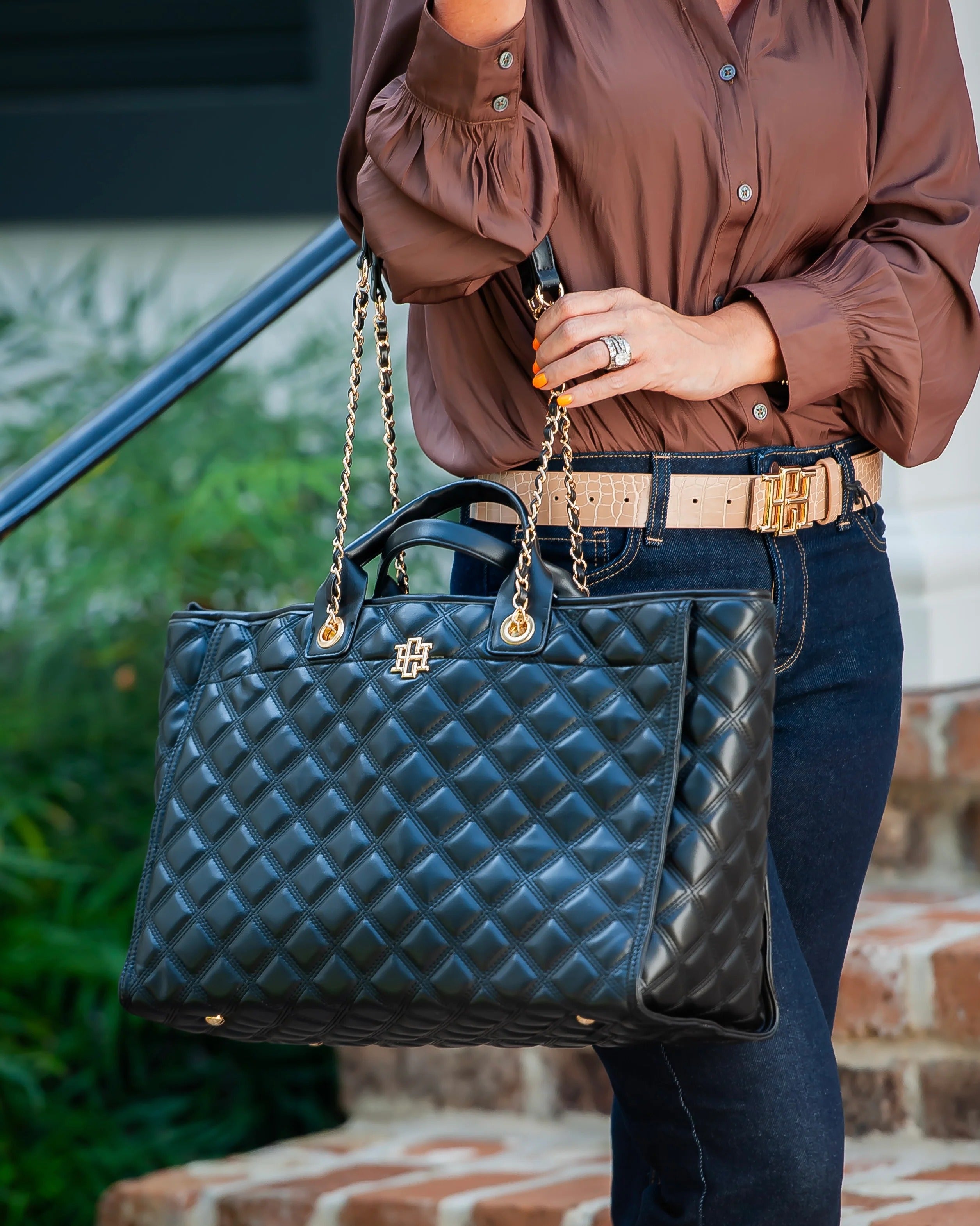 Caroline Hill | Melissa Tote Bag- Black DQ