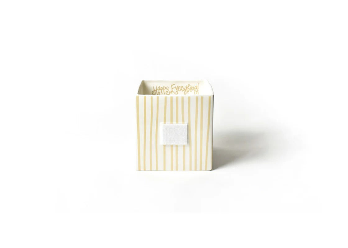 Happy Everything! | Neutral Skinny Stripe Medium Mini Nesting Cube