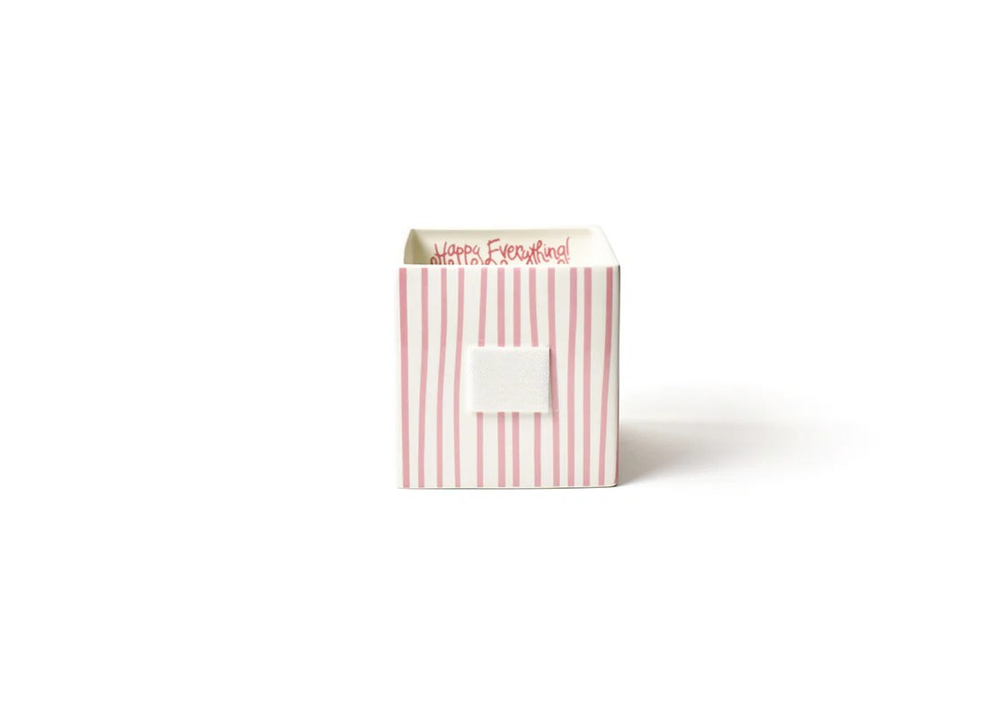 Happy Everything! | Pink Skinny Stripe Medium Mini Nesting Cube