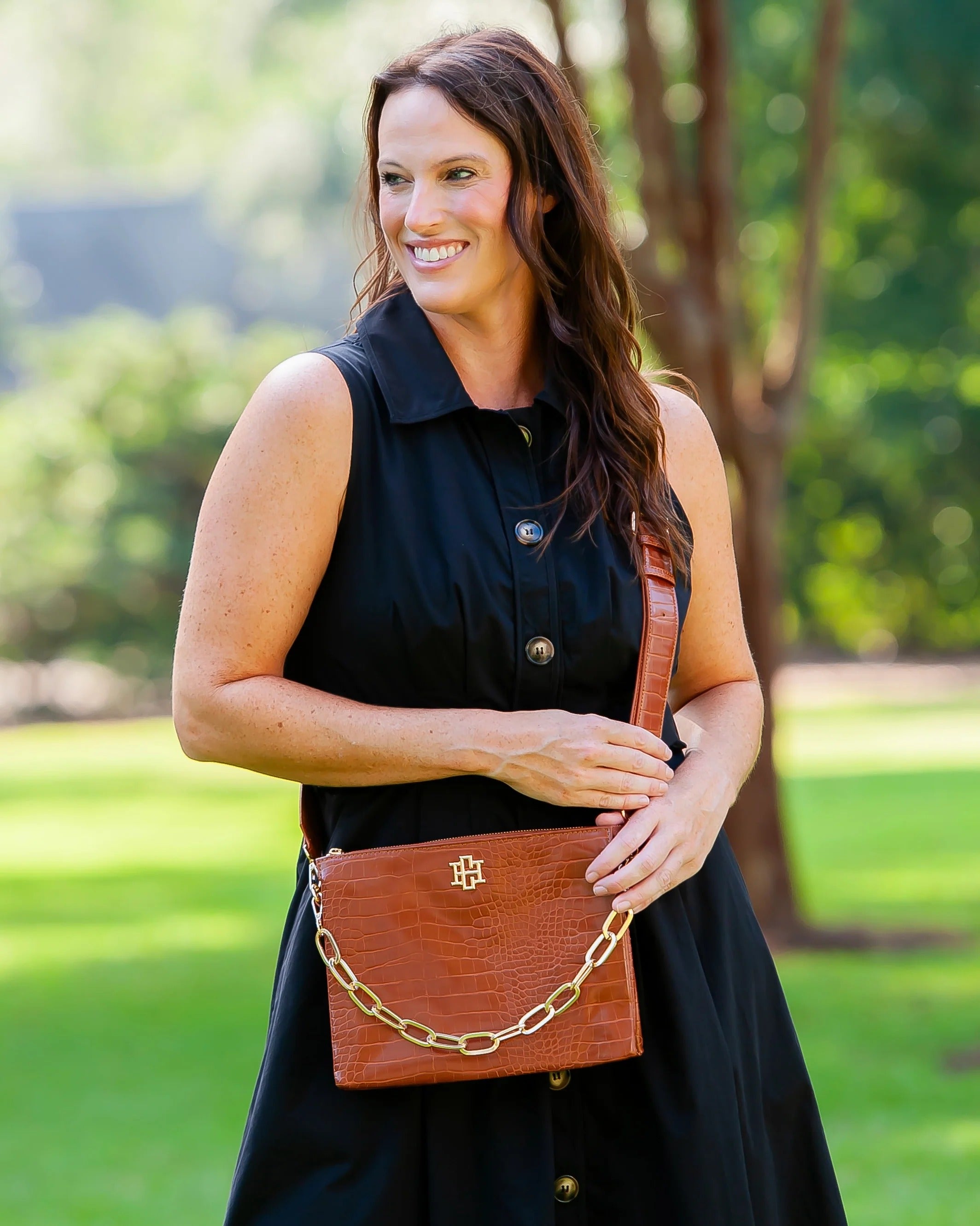 Caroline Hill | Ariana Crossbody- Saddle EC