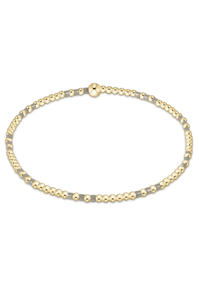 Enewton | Hope Joy Pattern 2mm Bead Bracelet- Taupe With A Twist