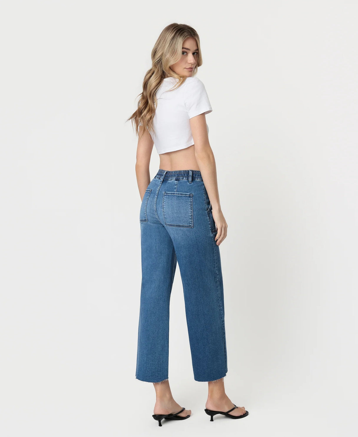 Vervet | Kris High Rise Drawstring Baggy Wide Leg Jeans