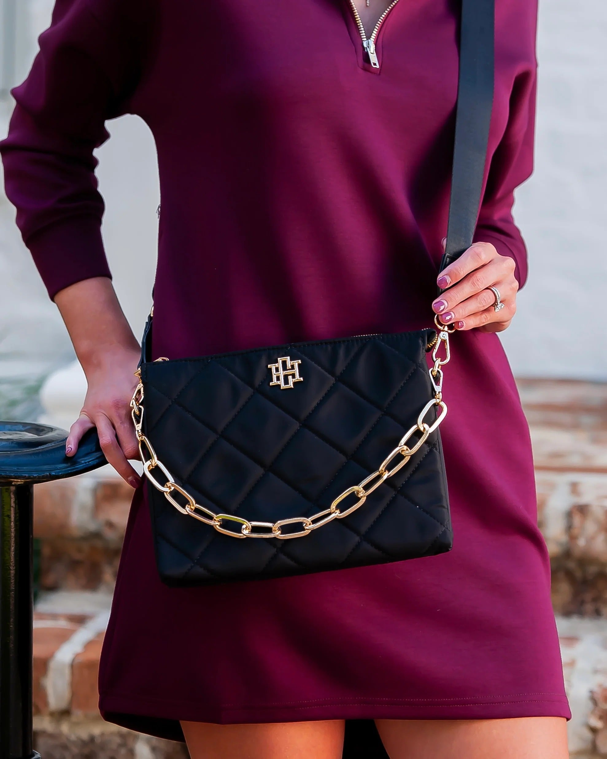 Caroline Hill | Ariana Crossbody- Black Nylon