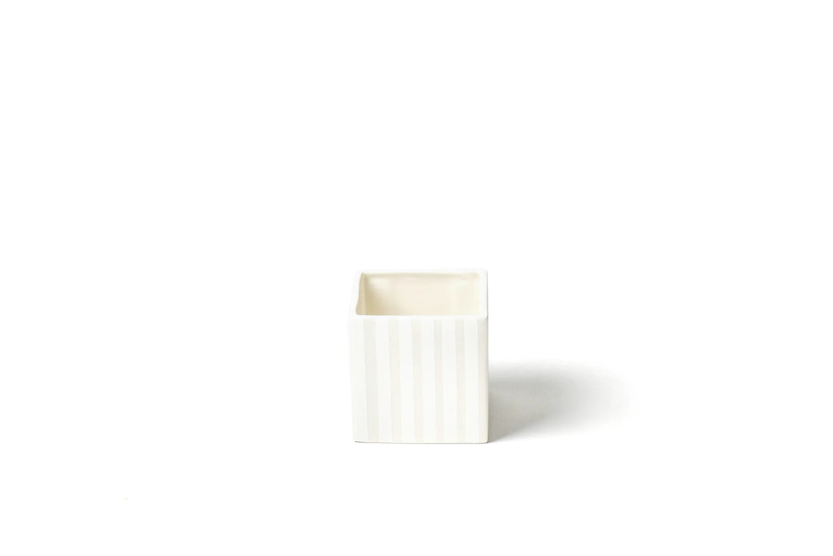 Happy Everything! | White Stripe Mini Nesting Cube Small