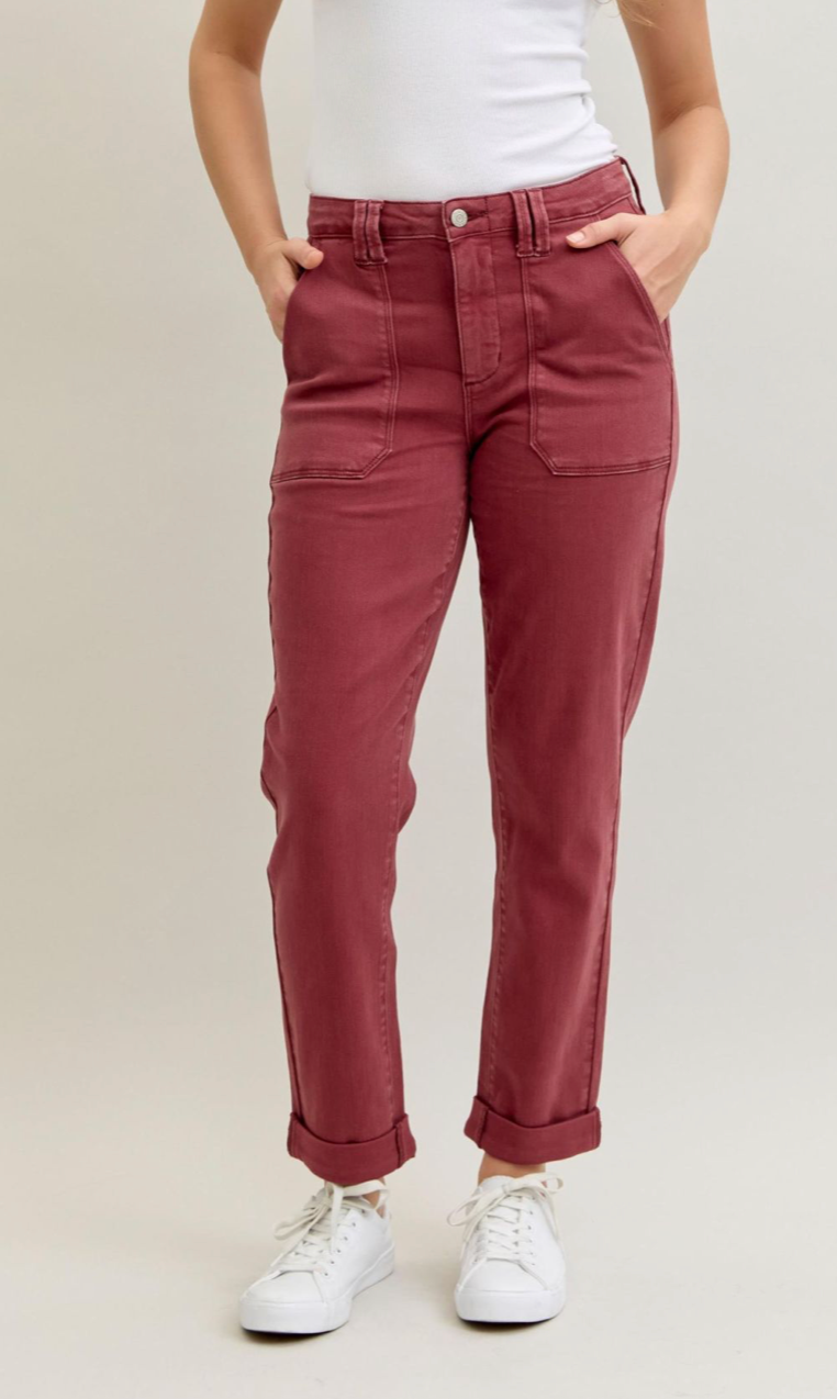 Judy Blue | High Waist Aurora Weekender Cuffed Jeans