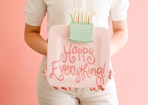 Happy Everything! | Pink Small Dot Happy Everything! Mini Square Platter