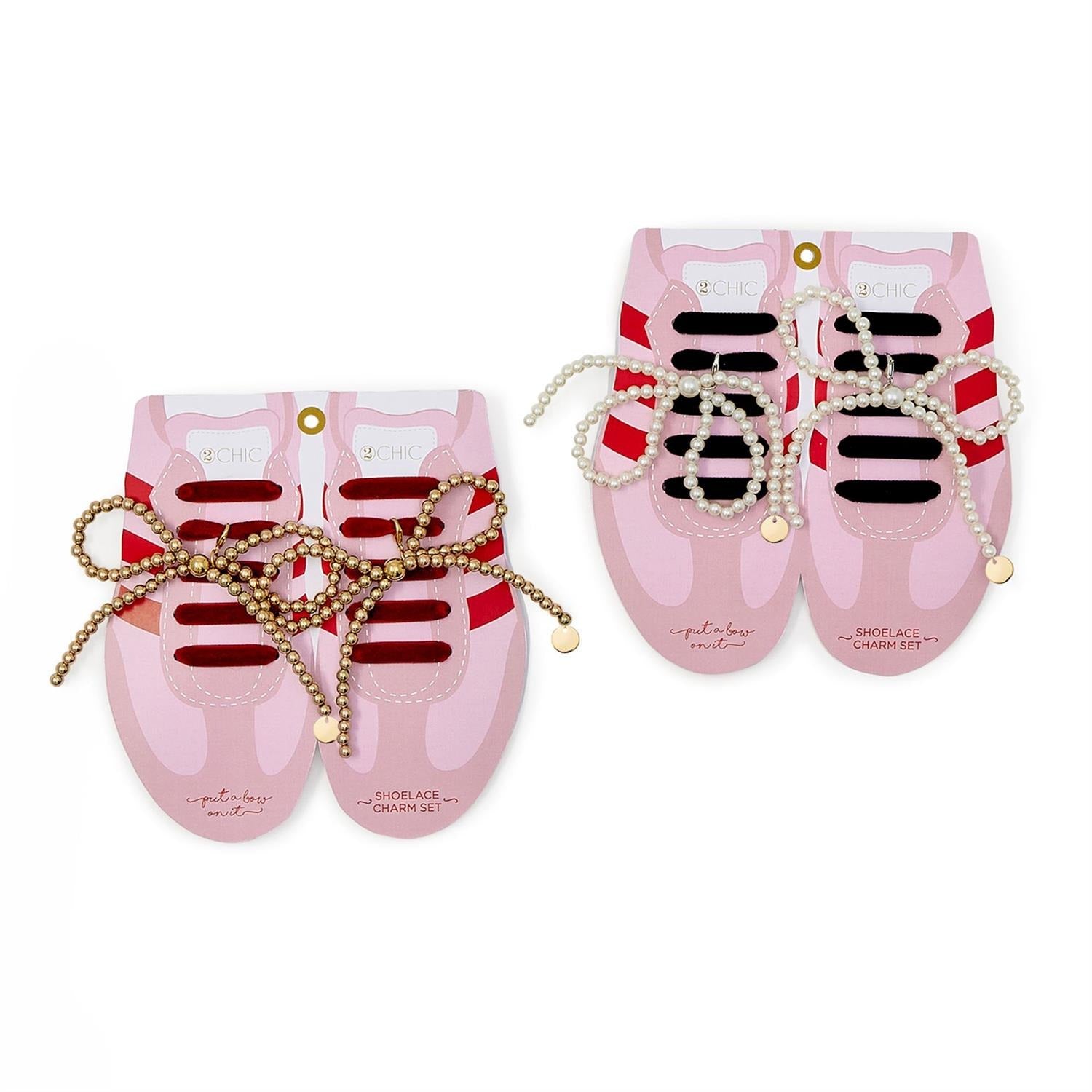 SneakHer Chic Velvet Laces and Bow Charms