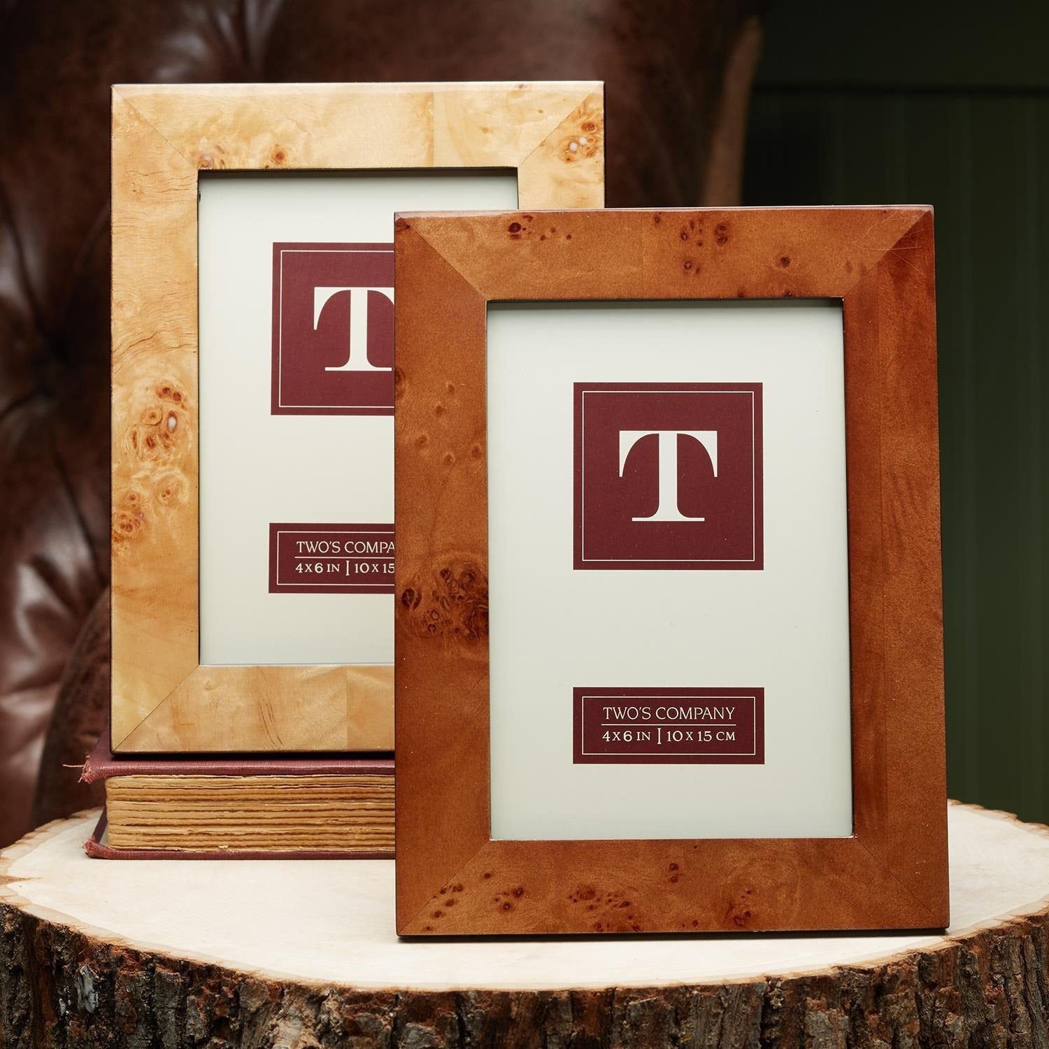 Burled Wood Frame in Gift Box Assorted- 4" x 6"