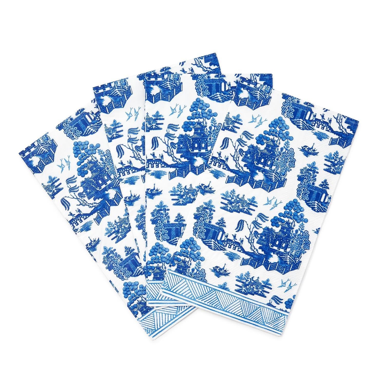 Blue Willow Paper Dinner Napkin / Guest Towel