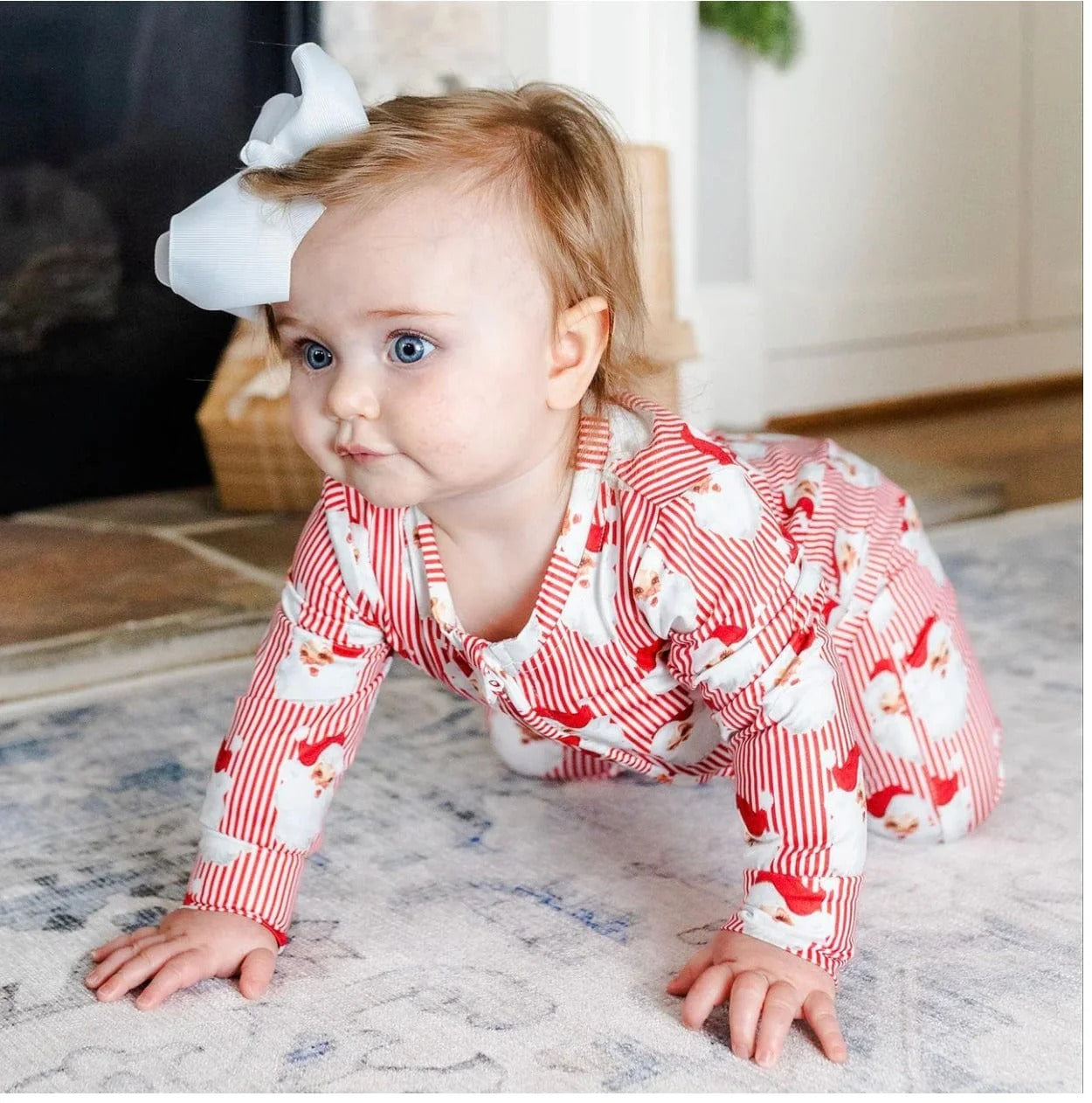 Mary Square | Baby Pajama Onesie- Santa Baby Red