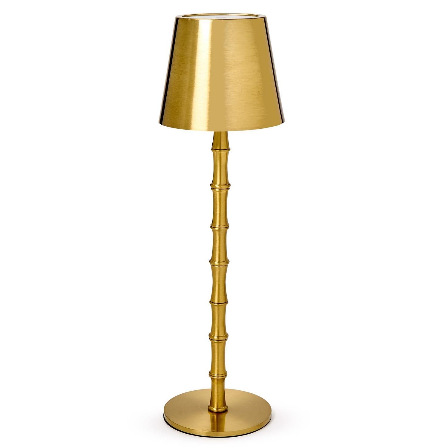 LED Portable Cordless Gold Bamboo Table Lamp