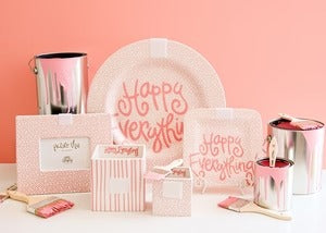 Happy Everything! | Pink Small Dot Happy Everything! Mini Square Platter