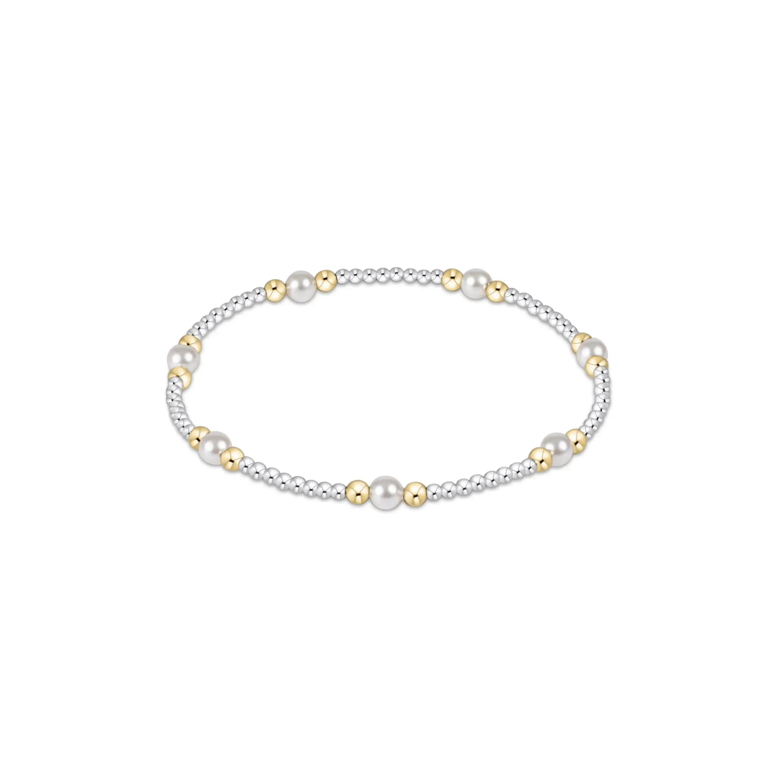 Purpose Pearl 4mm Bead Bracelet- Mixed Metal