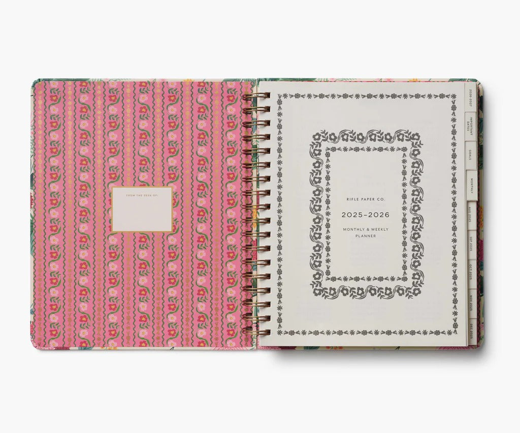 Rifle Paper Co. | 2025-2026 Dahlia 17-Month Academic Hardcover Spiral Planner