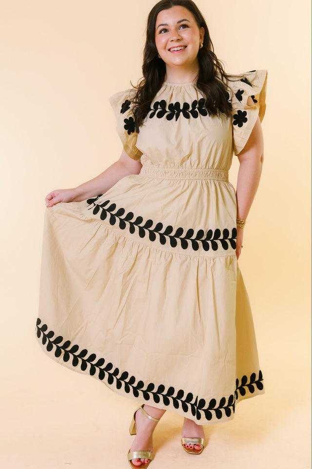 The Eliza Embroidered Midi Dress