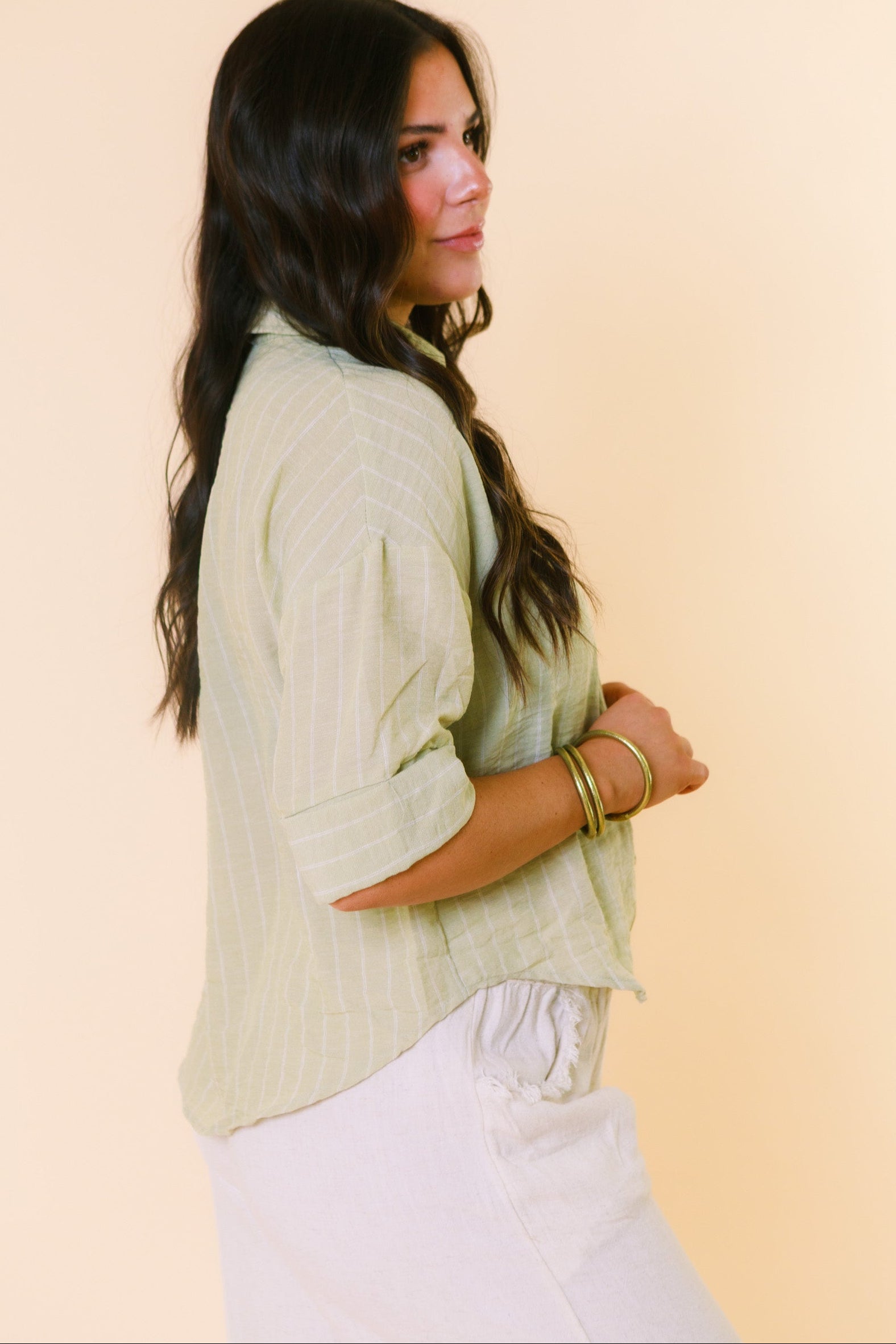 The Pinstriped Effortless Top