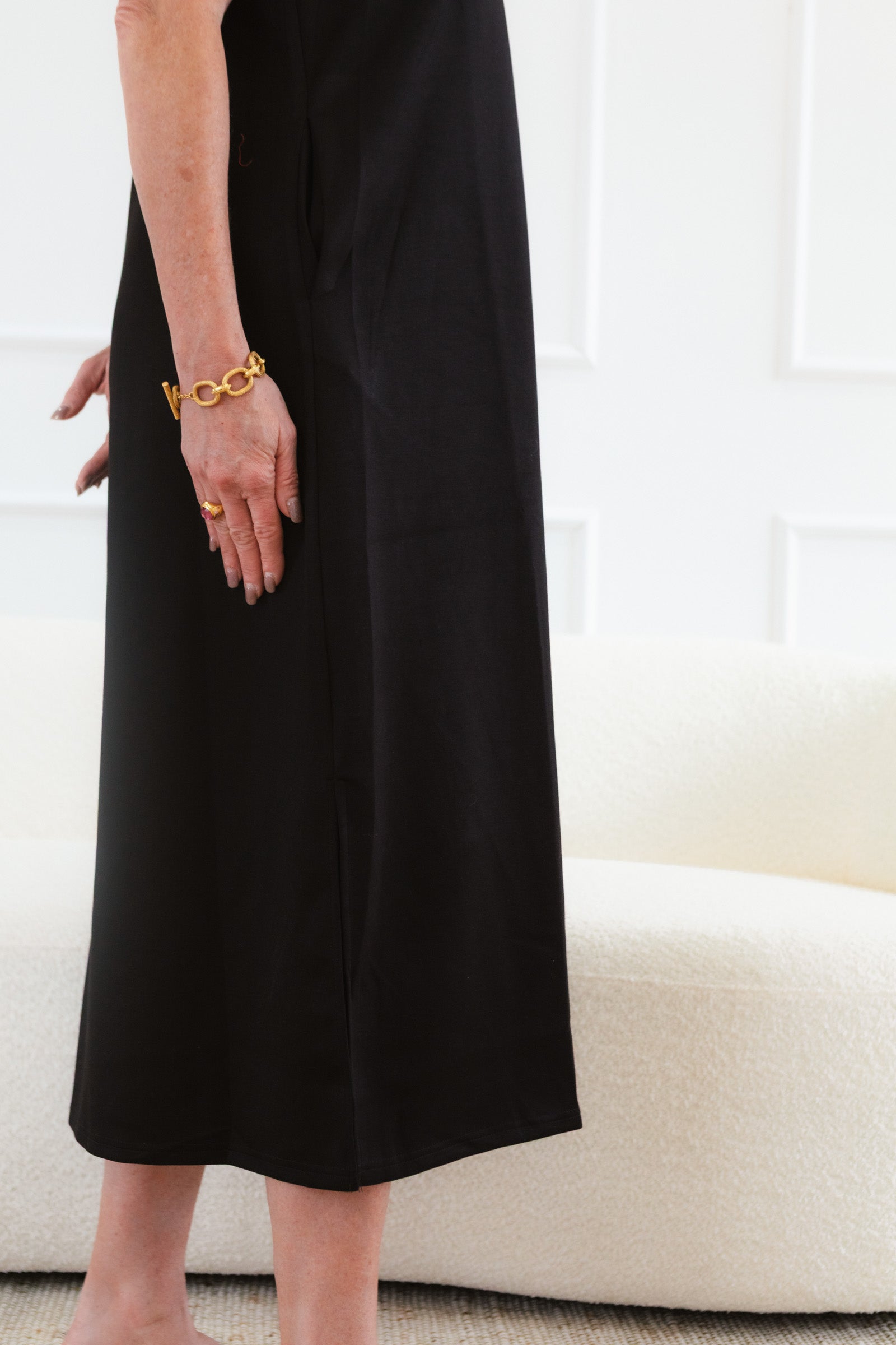 Classic Check Trim Midi Dress
