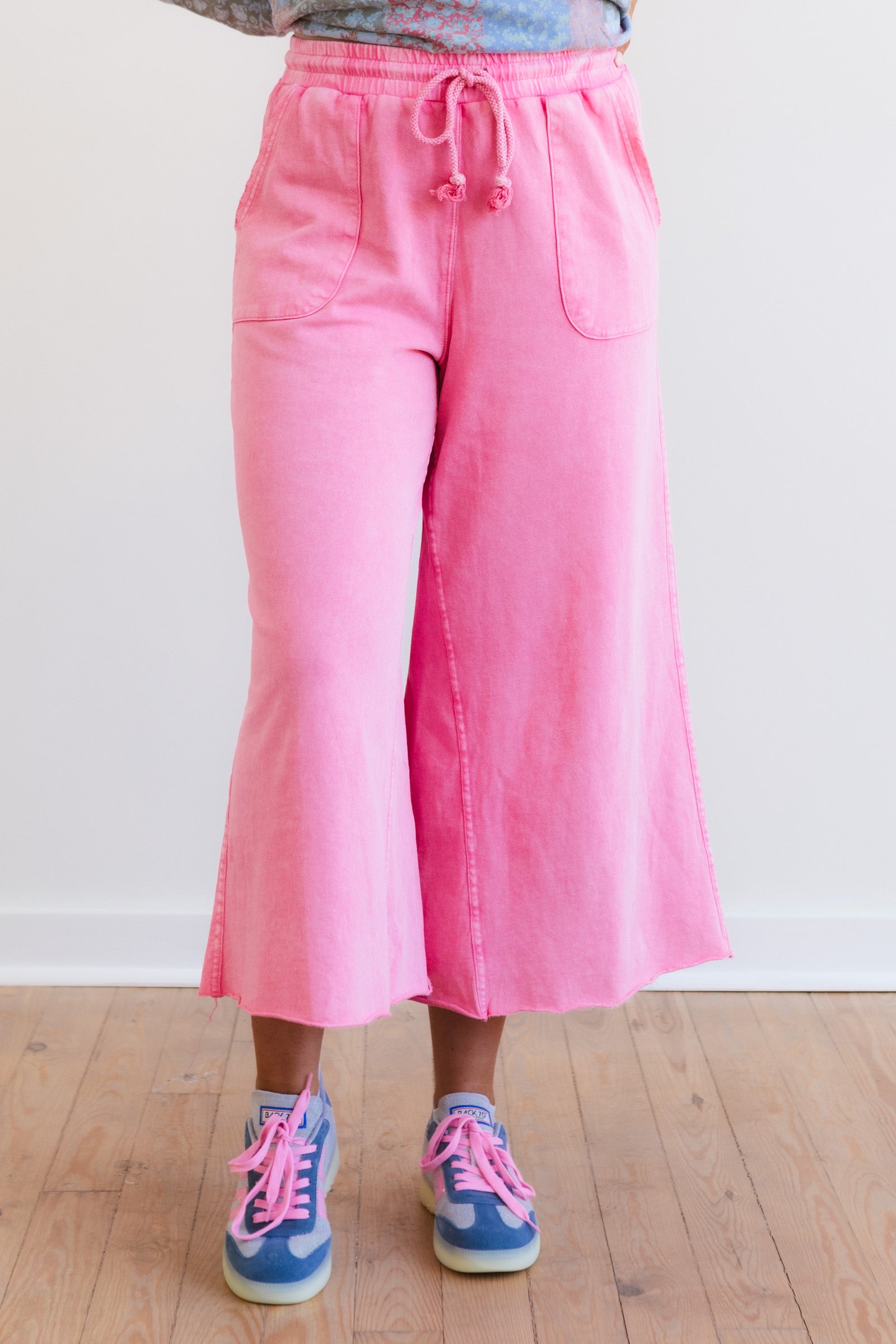 The Washed Terry Knit Wide Pants