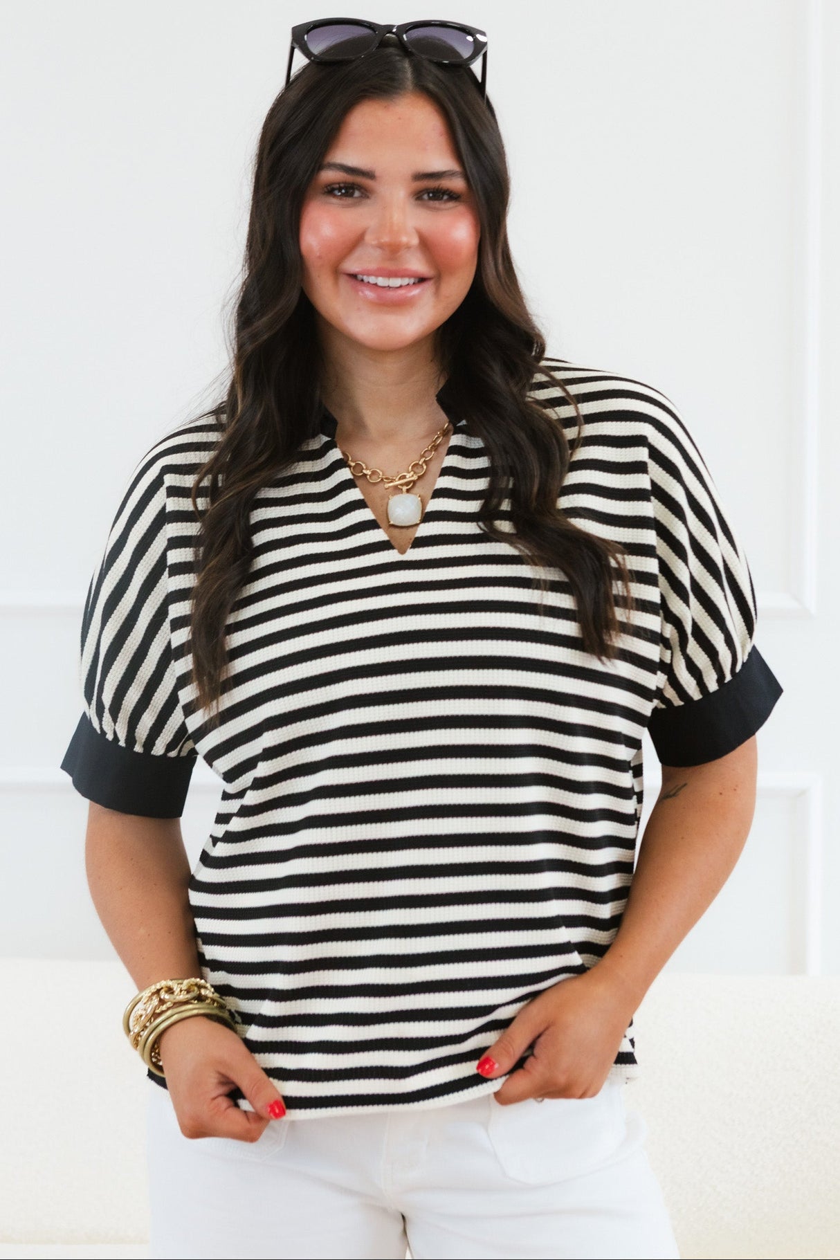 The Whispering Muse Stripe Top