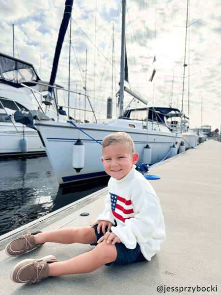 Mudpie | Flag Rollneck Toddler Sweater