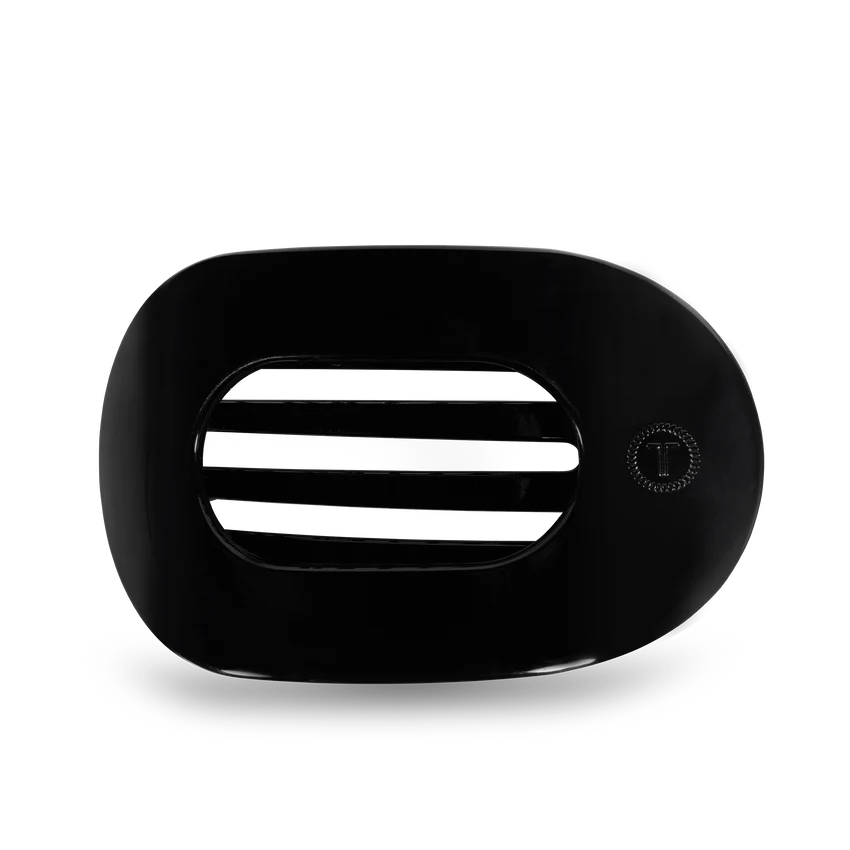 Teleties | Jet Black Large Flat Round Clip