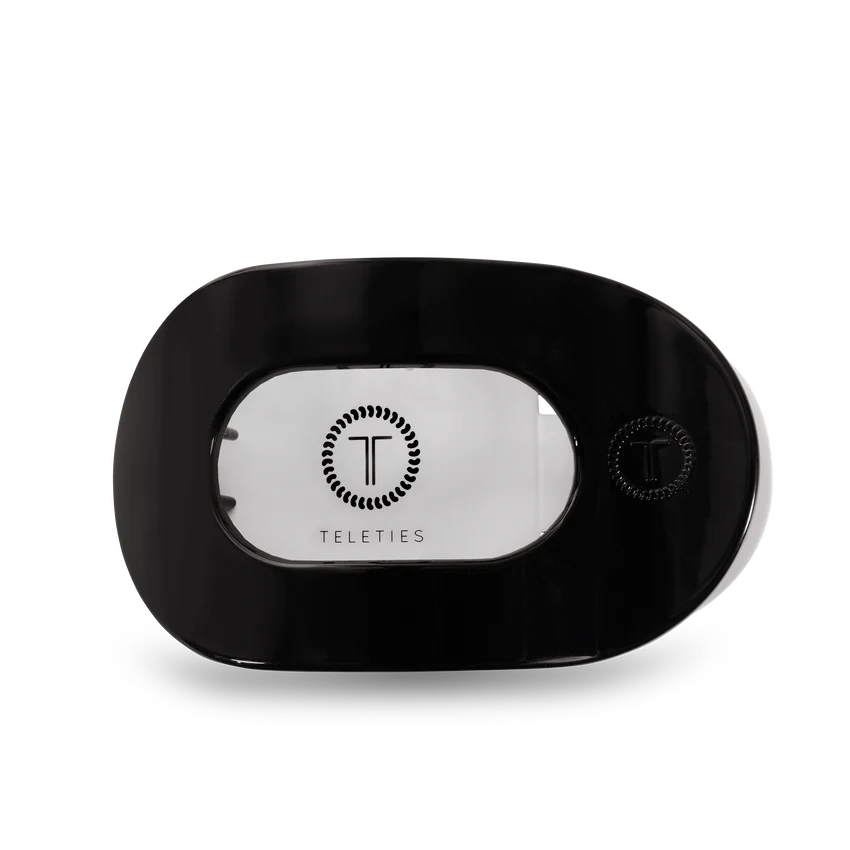 Teleties | Jet Black Large Flat Round Clip
