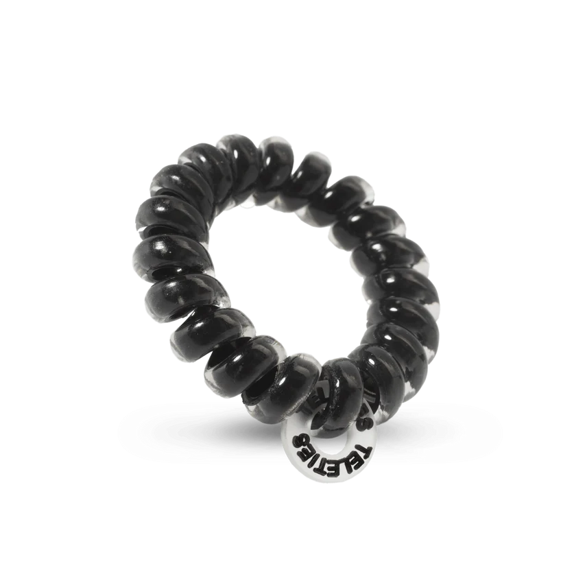 Teleties | Jet Black - Tiny Spiral Hair Ties